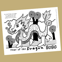 Wood Dragon Coloring Page Freebies Wee Gallery   