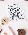 Valentine Card Coloring Page Freebies Wee Gallery