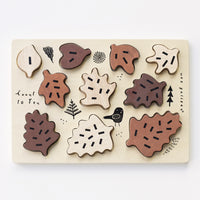 Wooden Tray Puzzle - Count to 10 Leaves Puzzle Blue Ribbon   