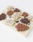Wooden Tray Puzzle - Count to 10 Leaves Puzzle Blue Ribbon