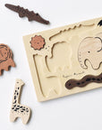 Wooden Tray Puzzle - Safari Animals Wooden Toys Blue Ribbon