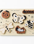 Wooden Tray Puzzle - Bugs Puzzle Wee Gallery | Eco-Friendly High-Contrast Newborn & Baby Toys
