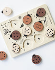 Wooden Tray Puzzle - Count to 10 Ladybugs Puzzle Blue Ribbon