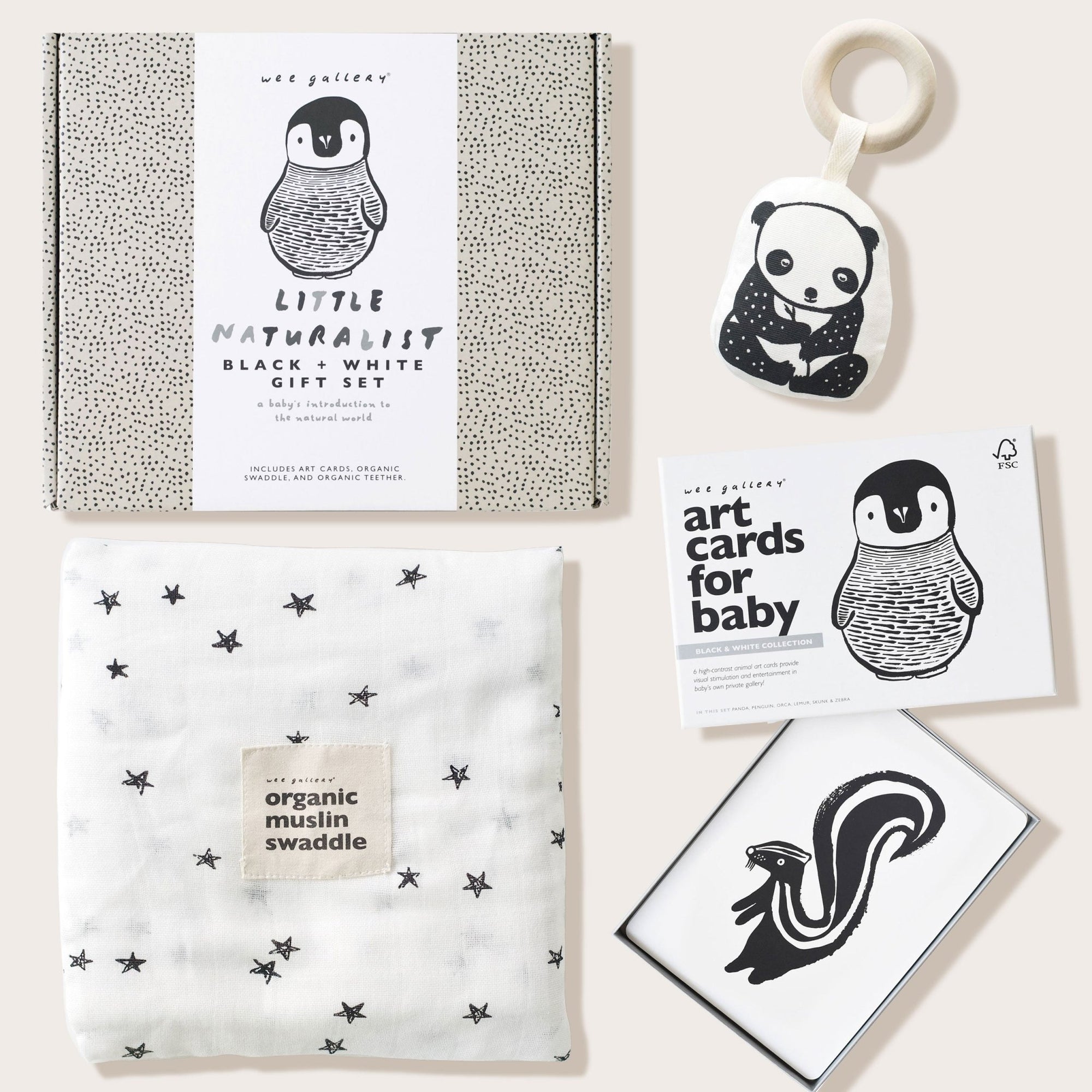 Newborn Baby Gift Set - Black + White Gift Sets Wee Gallery