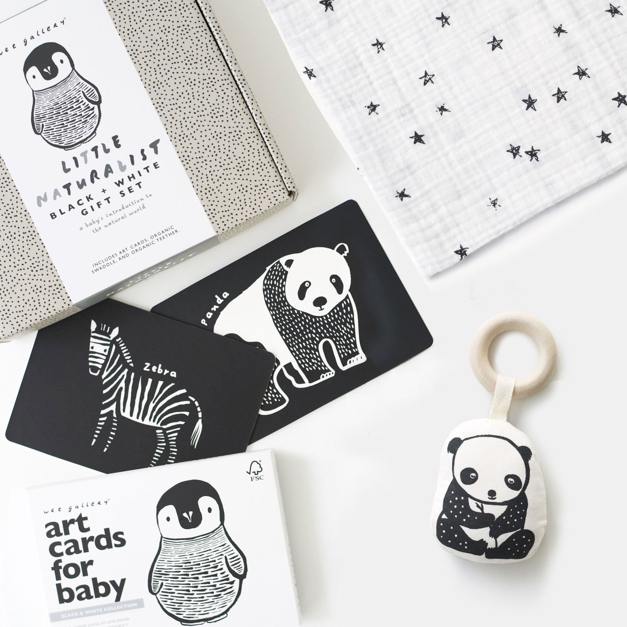 Newborn Baby Gift Set - Black + White Gift Sets Wee Gallery