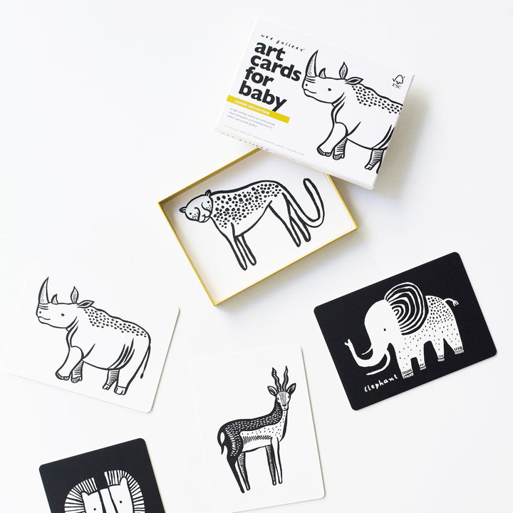 Safari Animals art Cards for baby.
