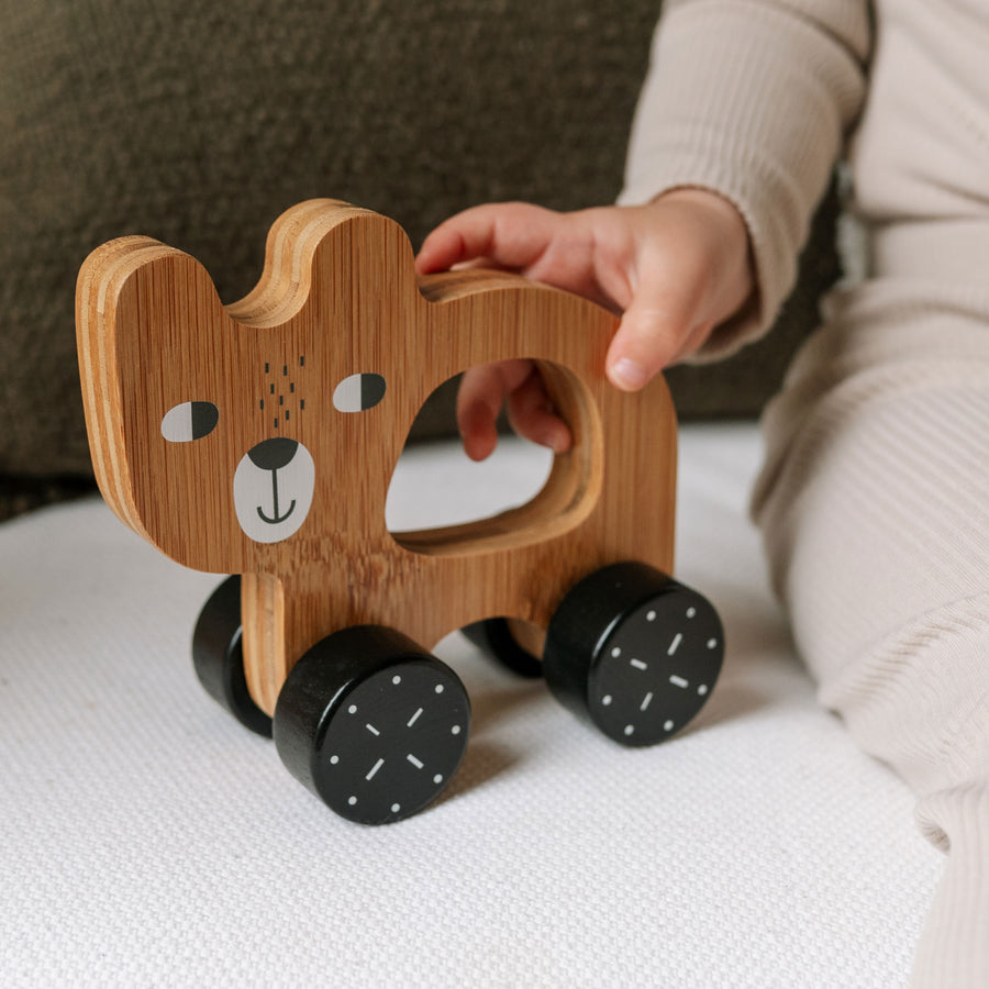 Bear Push Toy Wood + Bamboo Toys Ningbo Zenit   