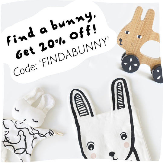 Find a bunny, get 20%off! Use code 'FINDABUNNY'.