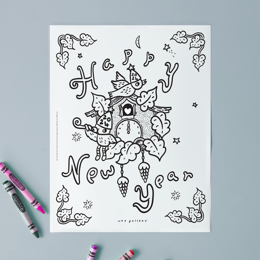 New Year Coloring Page Freebies Wee Gallery   