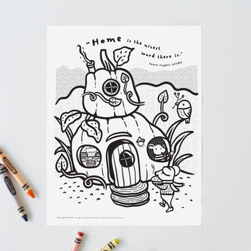 Cozy Pumpkin Cottage Coloring Page Freebies Wee Gallery   