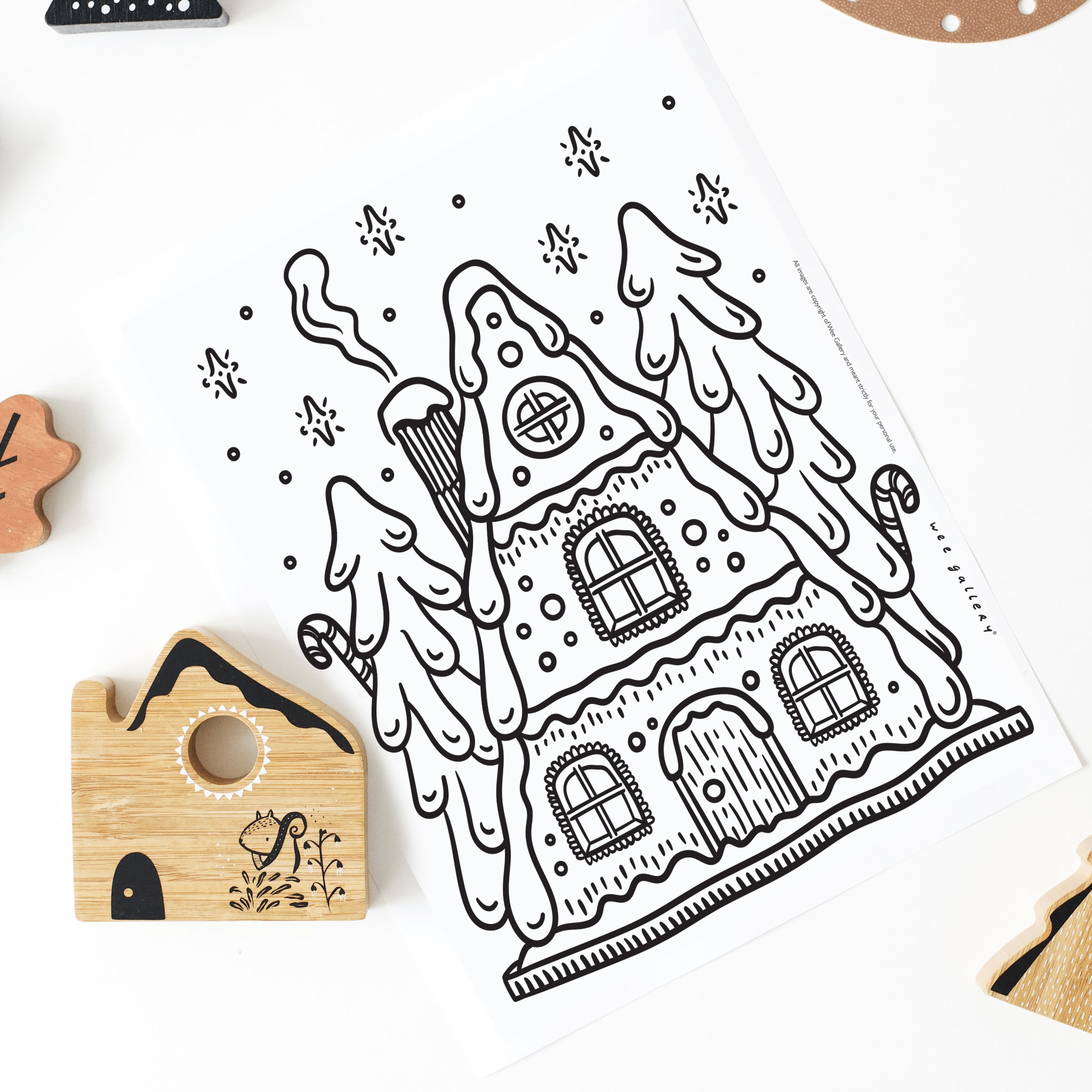 Gingerbread House Coloring Page – Wee Gallery