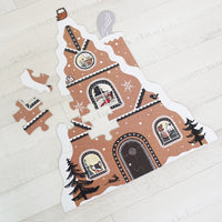 Gingerbread House Floor Puzzle Christmas Leo Paper   