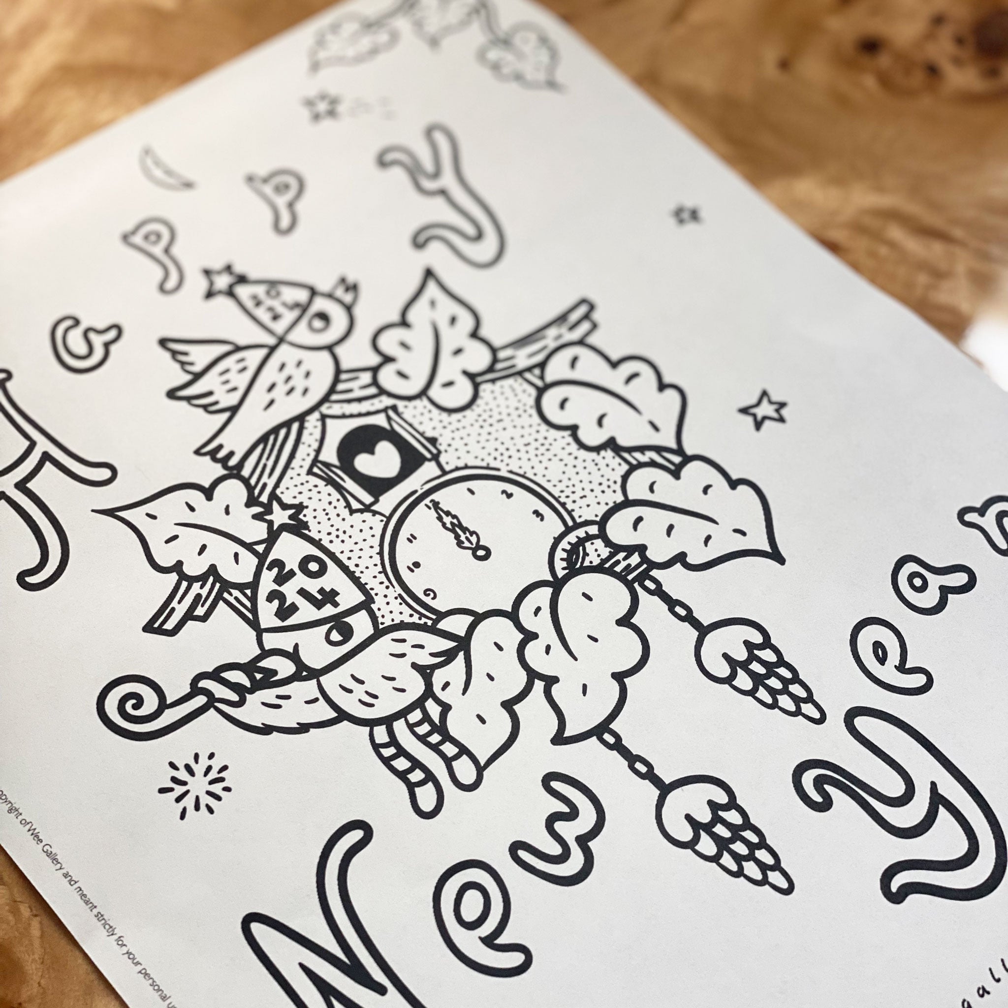 Wee Gallery New Year Coloring Page