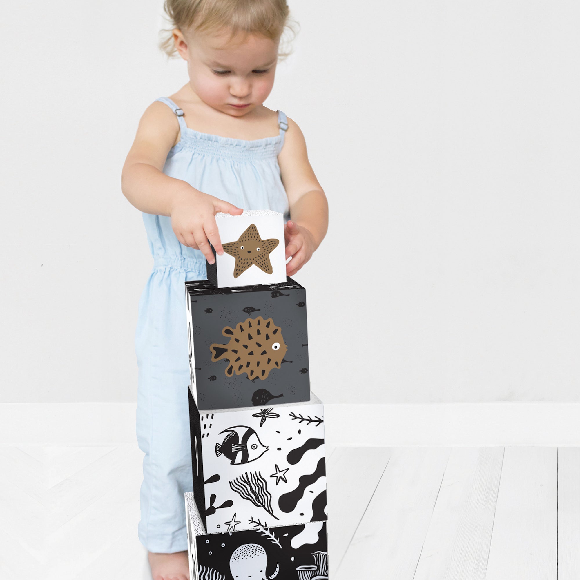 Nesting Block Technology Wee Gallery Nesting Blocks - Ocean Animals Blocks for Toddler, Kids
