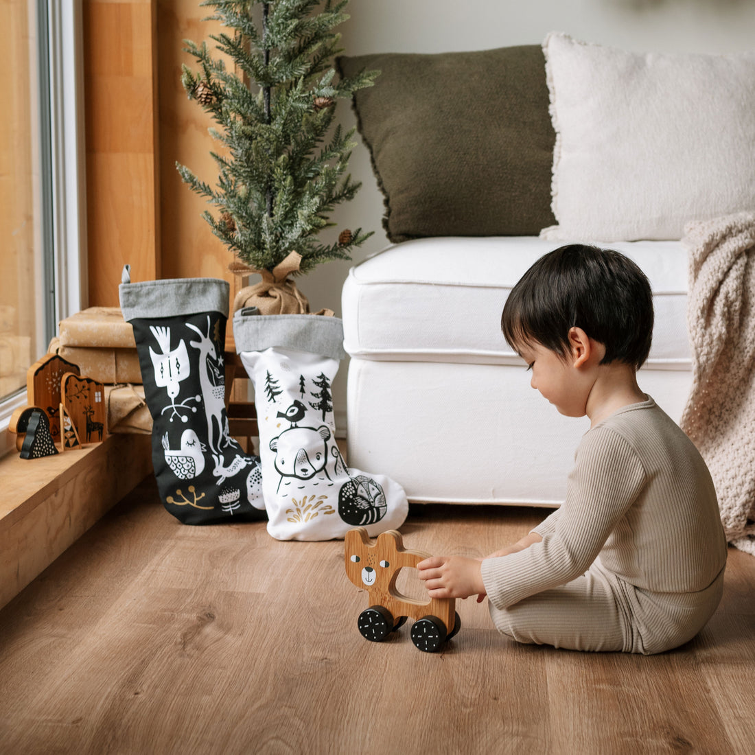 Bear Push Toy Wood + Bamboo Toys Ningbo Zenit   