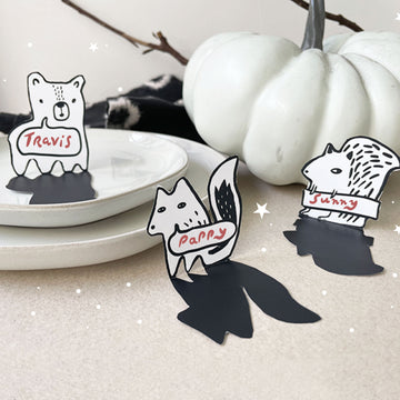 Festive Meal Place Cards - Woodland Animals Freebies Wee Gallery