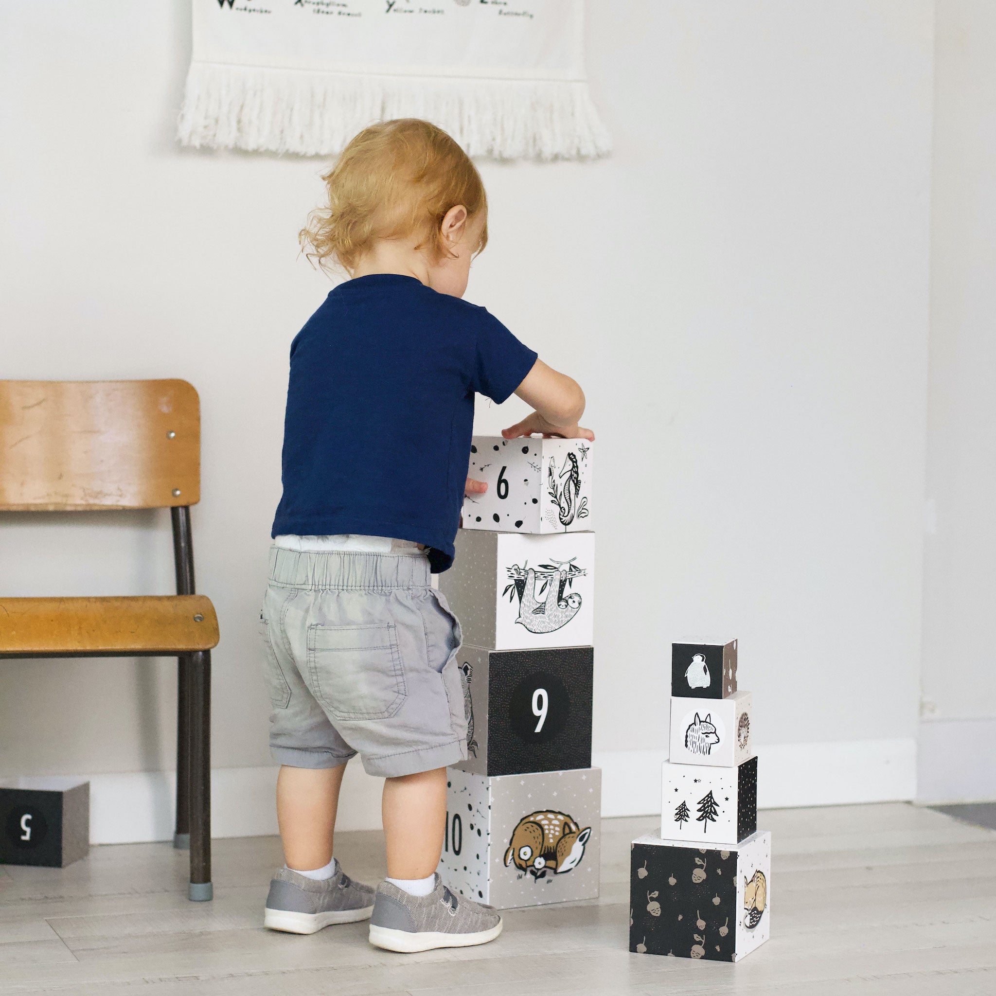 Nesting Shape Blocks Wee Gallery Nesting Blocks - Baby Animals Blocks for Toddler, Kids