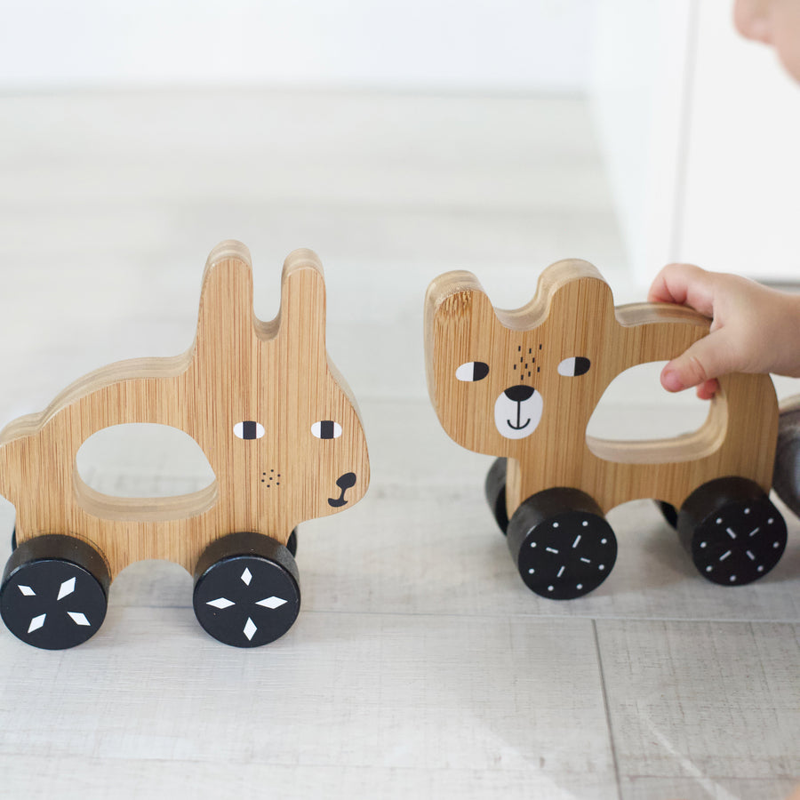 Bear Push Toy Wood + Bamboo Toys Ningbo Zenit   