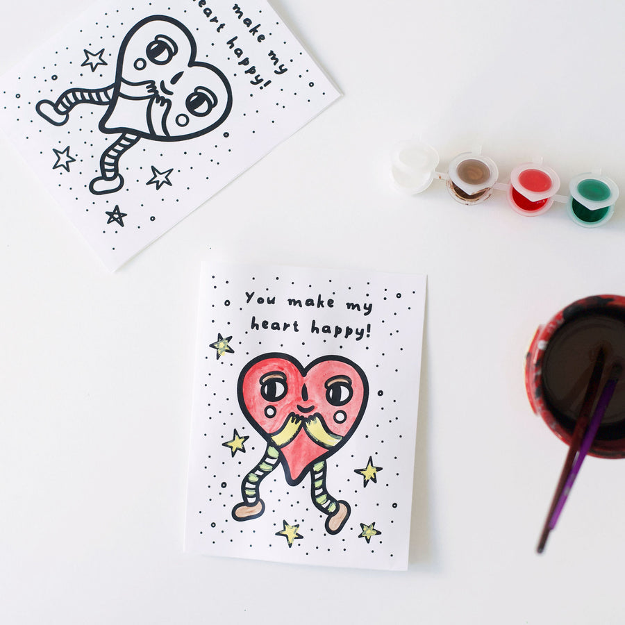 Valentine Card Coloring Page Freebies Wee Gallery   