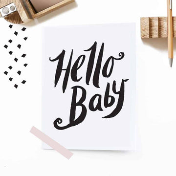Hello Baby Greeting Card - Wee Gallery | High-Contrast Newborn & Baby Developmental Toys & Gifts
