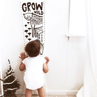 Canvas Growth Chart - Safari - Wee Gallery | High-Contrast Newborn & Baby Developmental Toys & Gifts