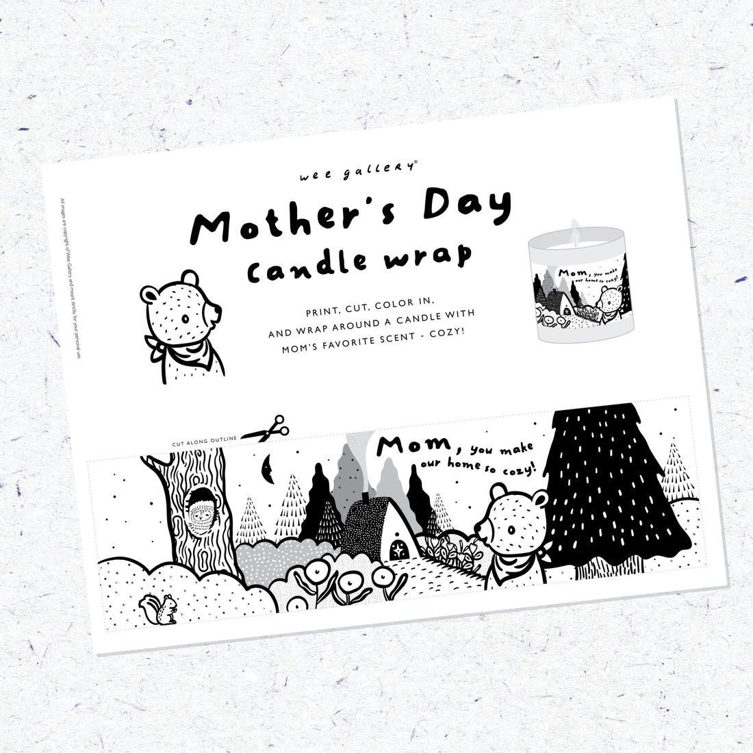 Mother's Day Candle Wrap Craft Freebies Wee Gallery   