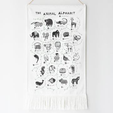 Animal Alphabet Printed Tapestry Decor Alaska   
