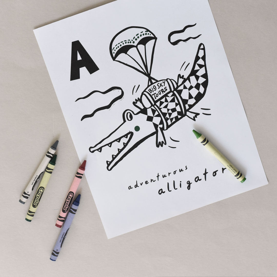 Coloring Book Pages - Animal Alphabet A-Z