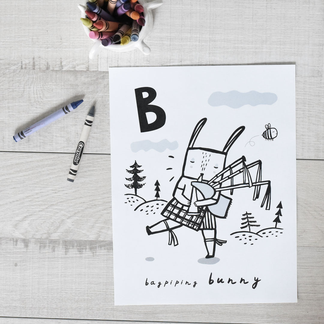 Coloring Book Pages - Animal Alphabet A-Z