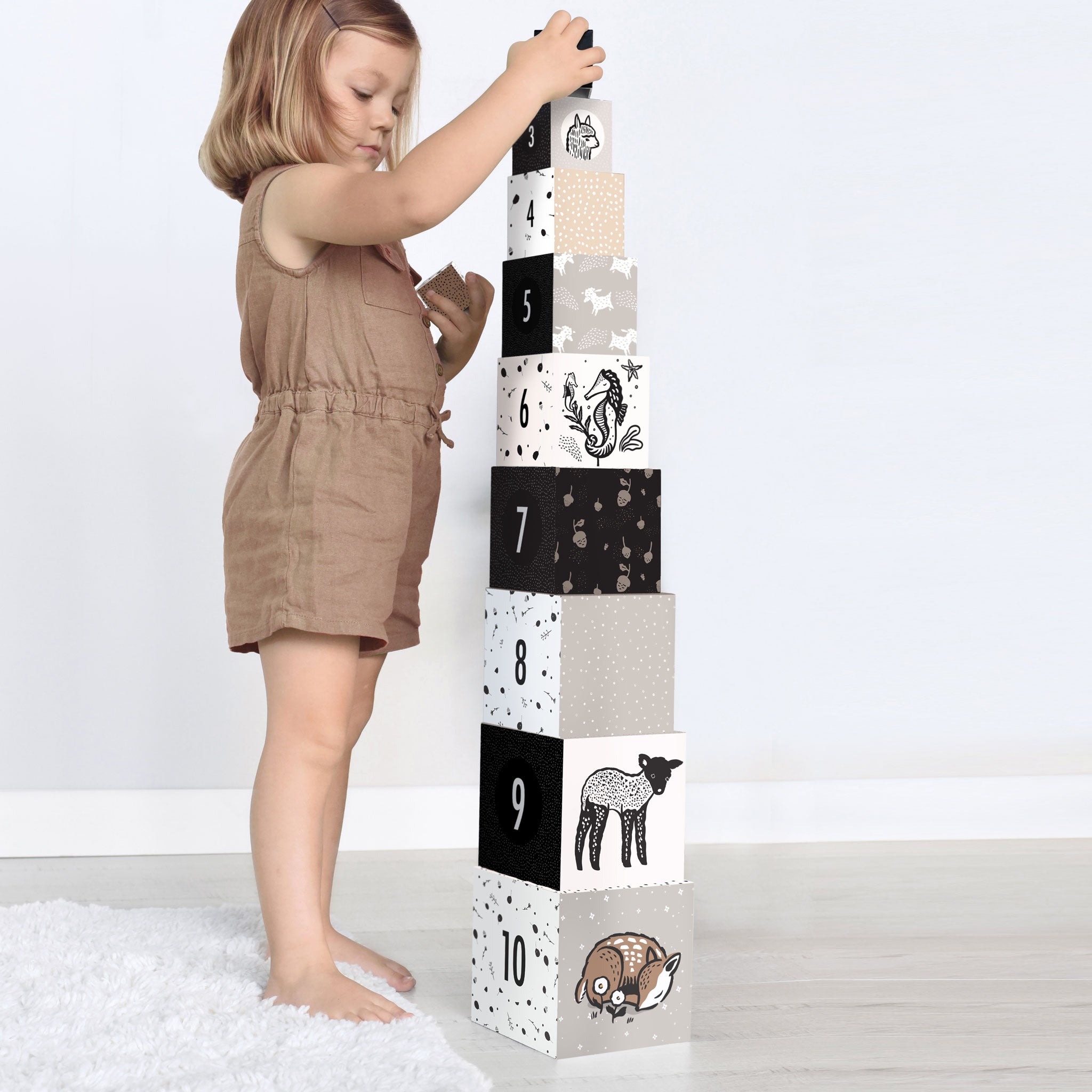 Nesting Shape Blocks Wee Gallery Nesting Blocks - Baby Animals Blocks for Toddler, Kids