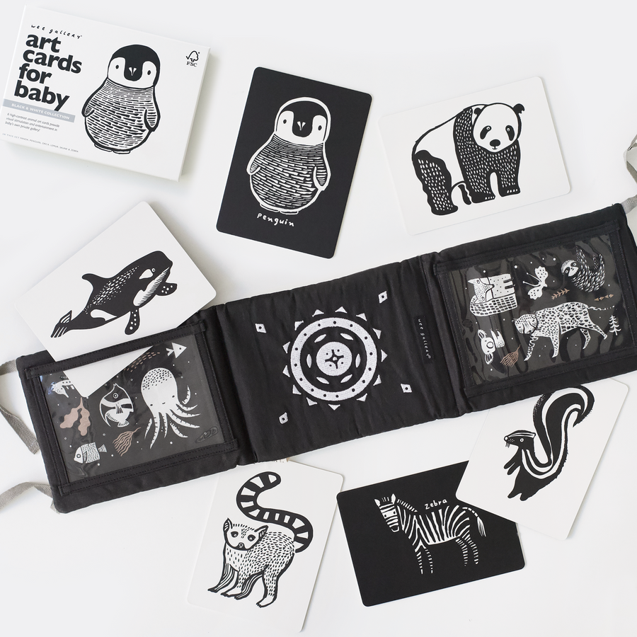 Tummy Time Art Bundle Gift Sets Wee Gallery Black and White  