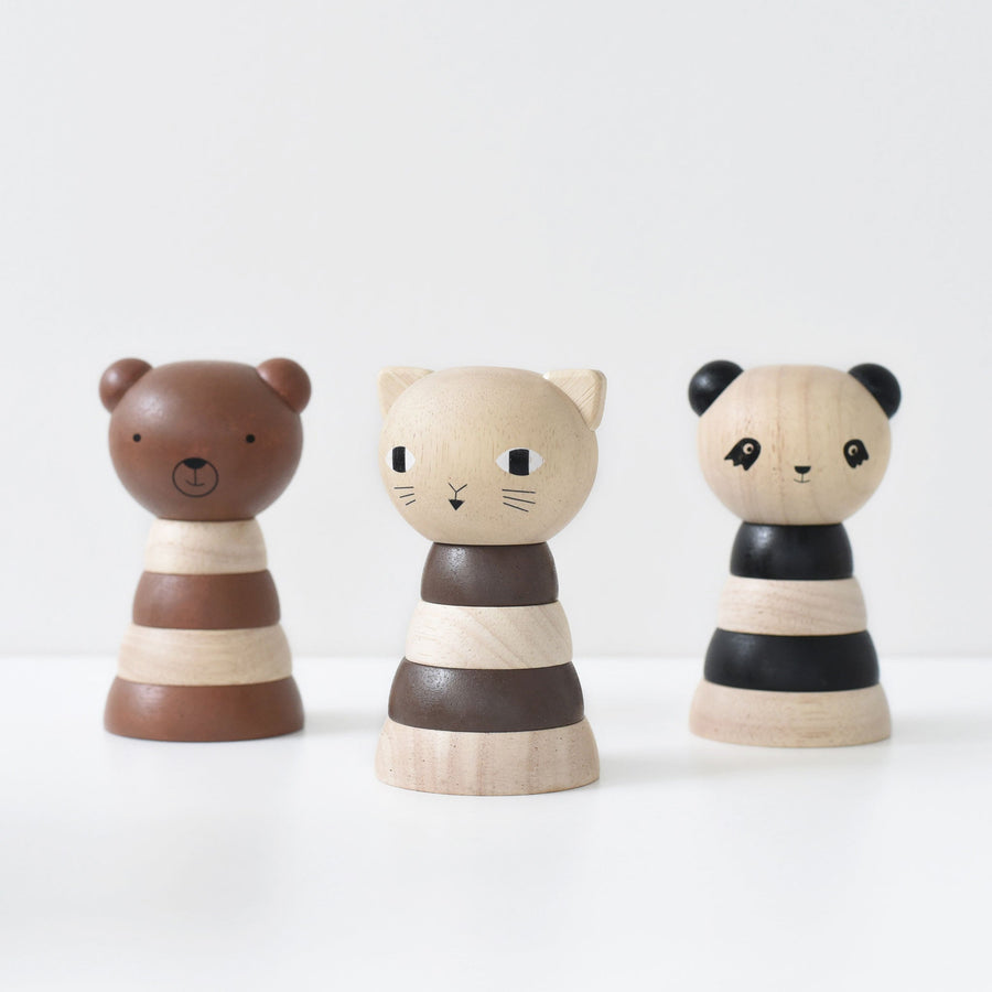 Wood Stacker - Panda Wooden Toys Blue Ribbon   