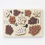 Wooden Tray Puzzle - Count to 10 Leaves Puzzle Blue Ribbon   