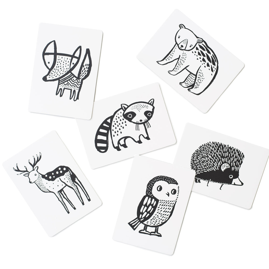 Animals High Contrast Baby Cards in Black and White Printable