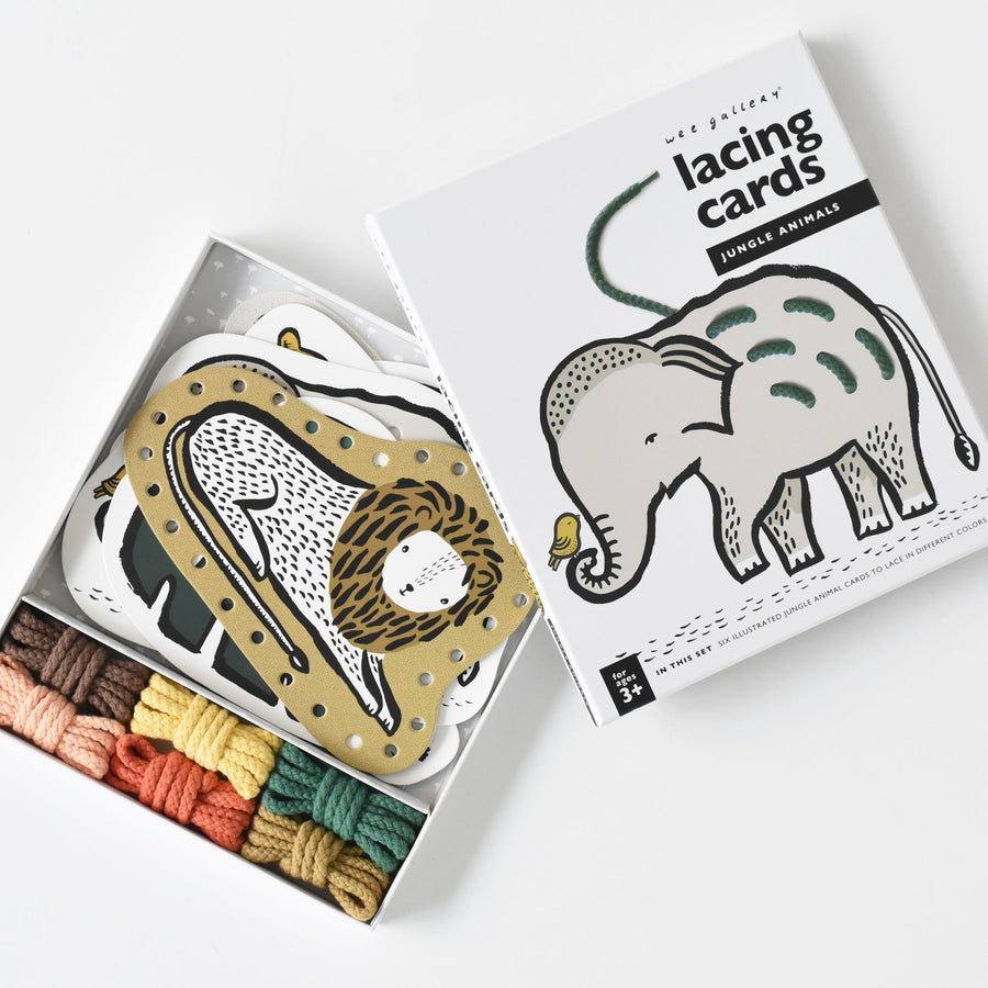 Lacing Cards - Jungle Animals Learning Cards Leo Paper   