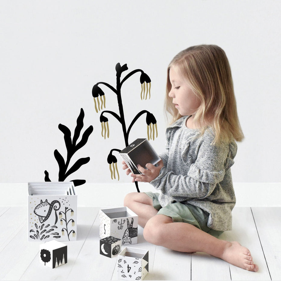 Wee Gallery Nesting Blocks - Woodland Numbers Blocks for Toddler, Kids