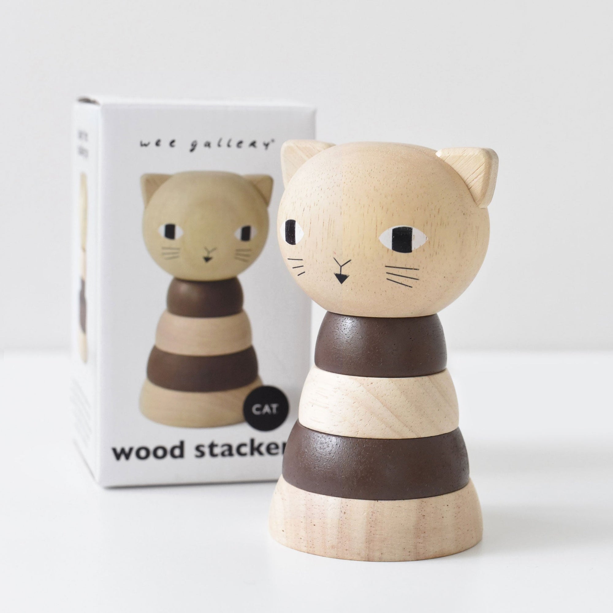 Wood Cat Stacker for Preschool Kids – Wee Gallery