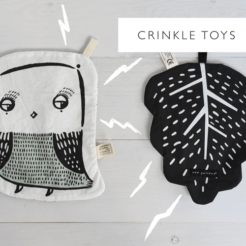 Organic Crinkle Toy - Leaf - Wee Gallery | High-Contrast Newborn & Baby Developmental Toys & Gifts