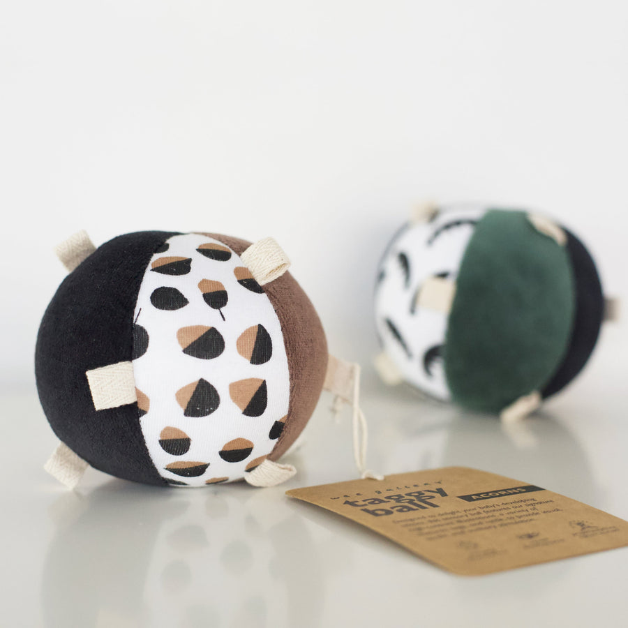 Taggy Ball with Rattle - Acorn Toys Wee Gallery   