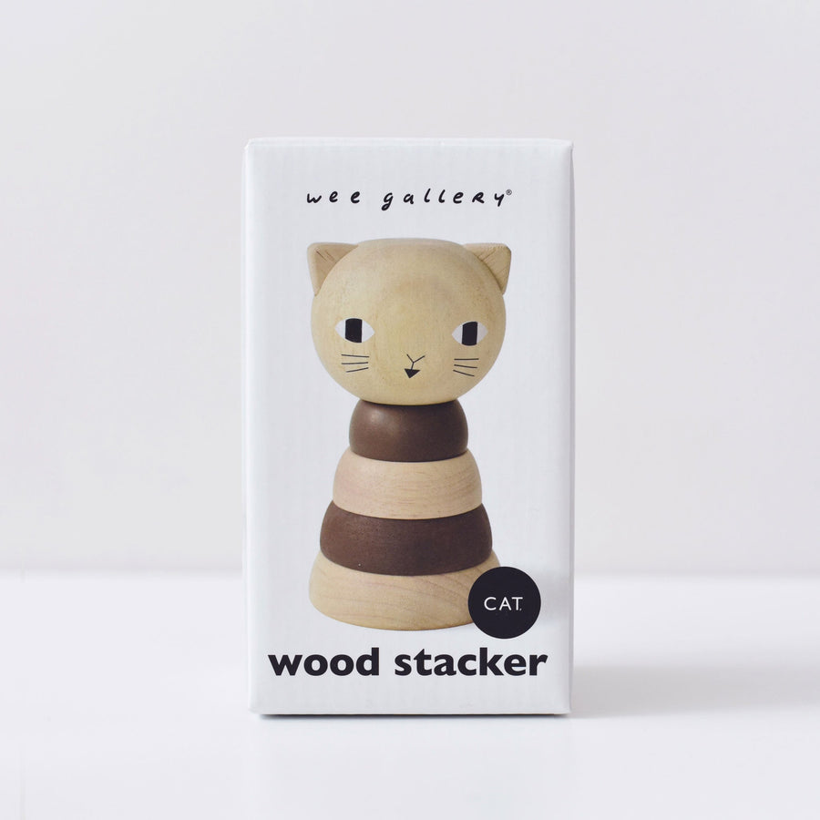 Wood Stacker - Cat Wooden Toys Blue Ribbon   