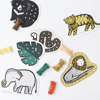 Lacing Cards - Jungle Animals Learning Cards Leo Paper   