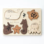 Wooden Tray Puzzle - Ocean Animals Wooden Toys Blue Ribbon   