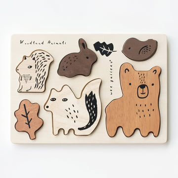 Wooden Tray Puzzle - Woodland Animals - 2nd Edition Wooden Toys Blue Ribbon   