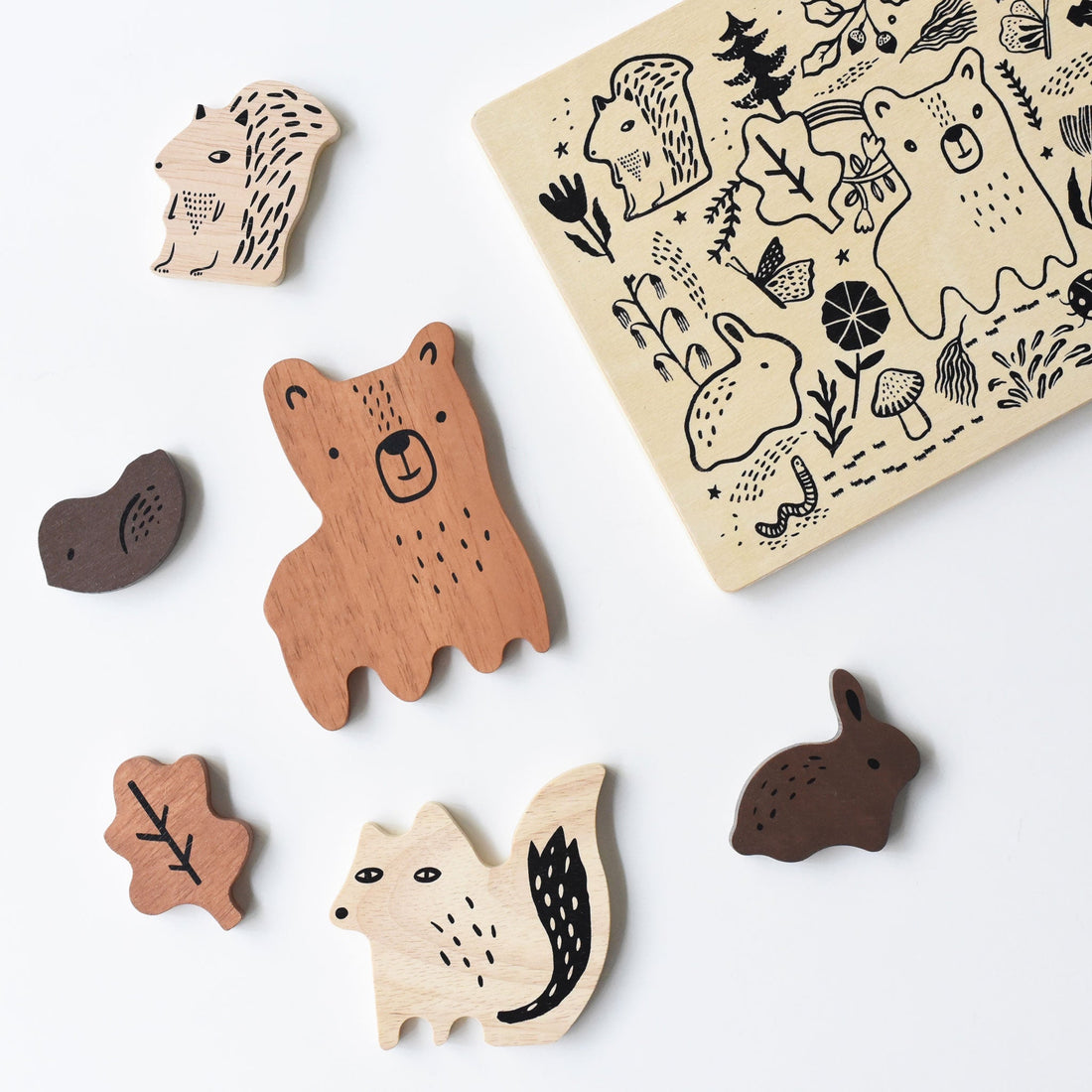 Wooden Tray Puzzle - Woodland Animals - 2nd Edition Wooden Toys Blue Ribbon   