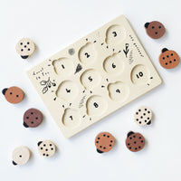 Wooden Tray Puzzle - Count to 10 Ladybugs Puzzle Blue Ribbon   